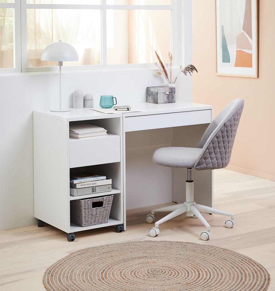 Desk chair KOKKEDAL grey fabric/white