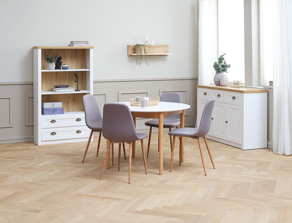 Sideboard MARKSKEL 3 doors white/oak