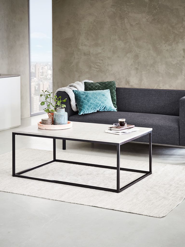 Coffee table DOKKEDAL 75x115 concrete color