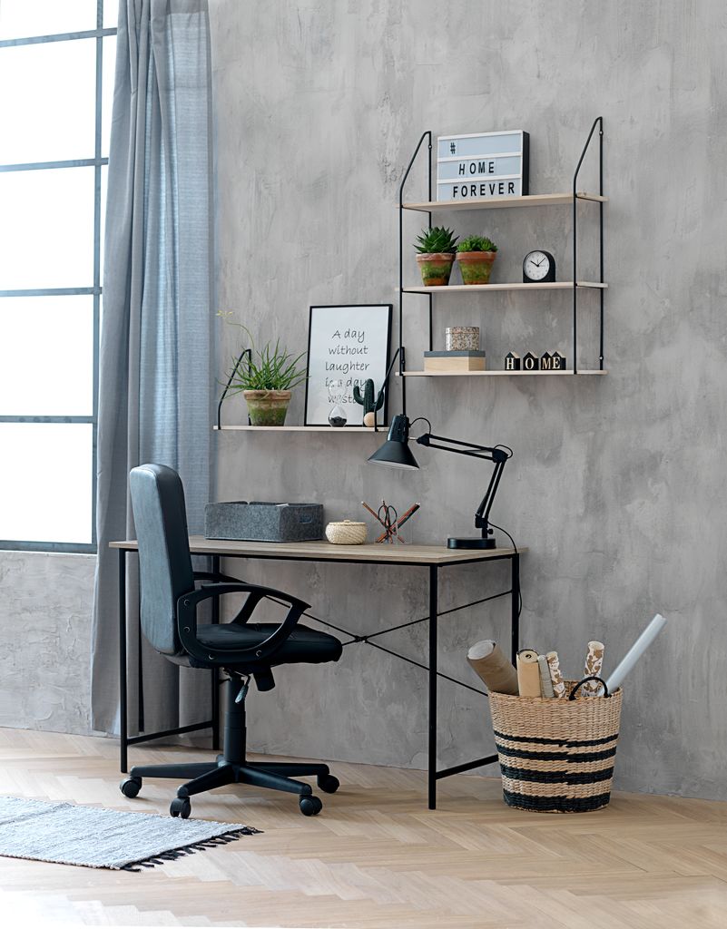Wall shelf HEJLSMINDE 3 shelves black/natural