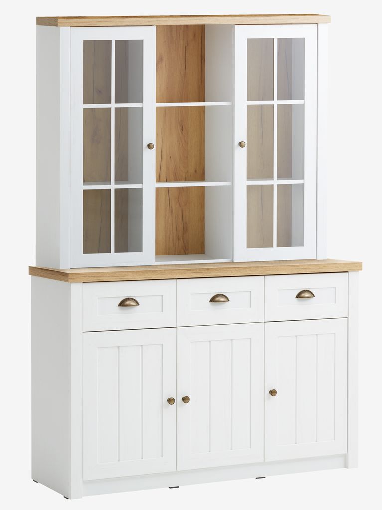 Sideboard MARKSKEL 3 doors white/oak