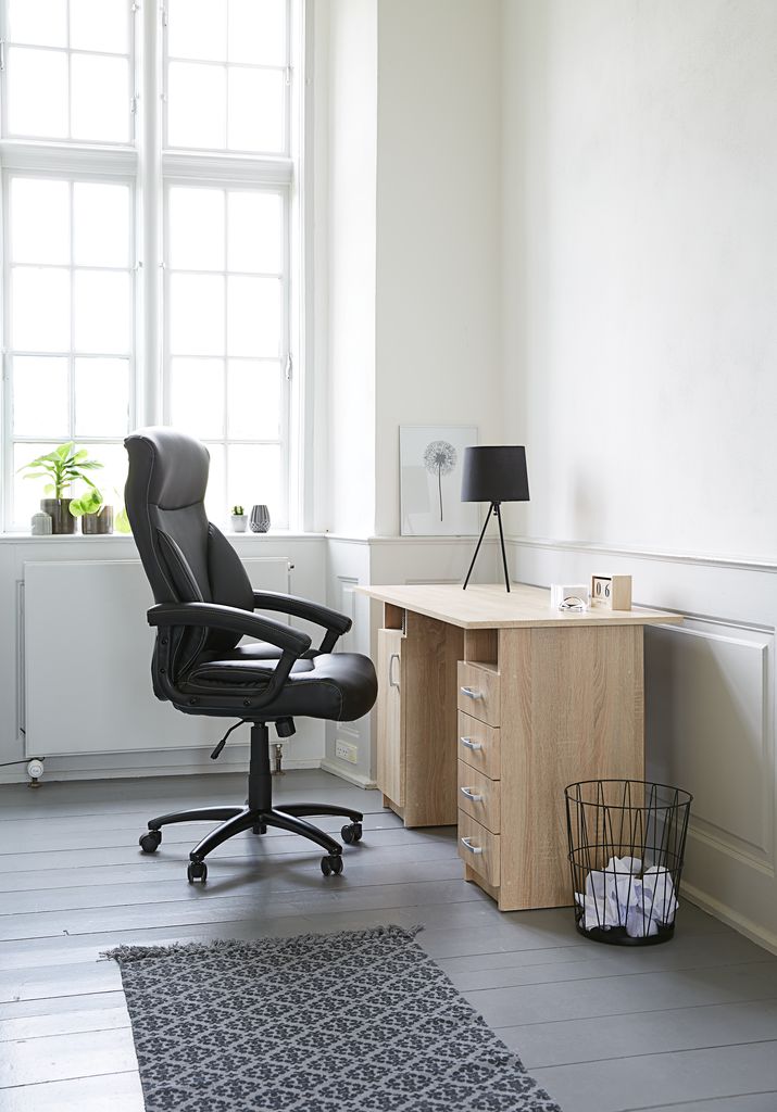Office chair TAMDRUP black faux leather