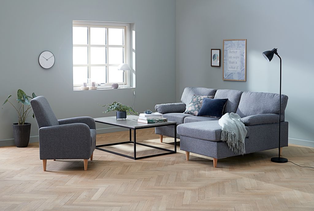 Armchair GEDVED grey fabric