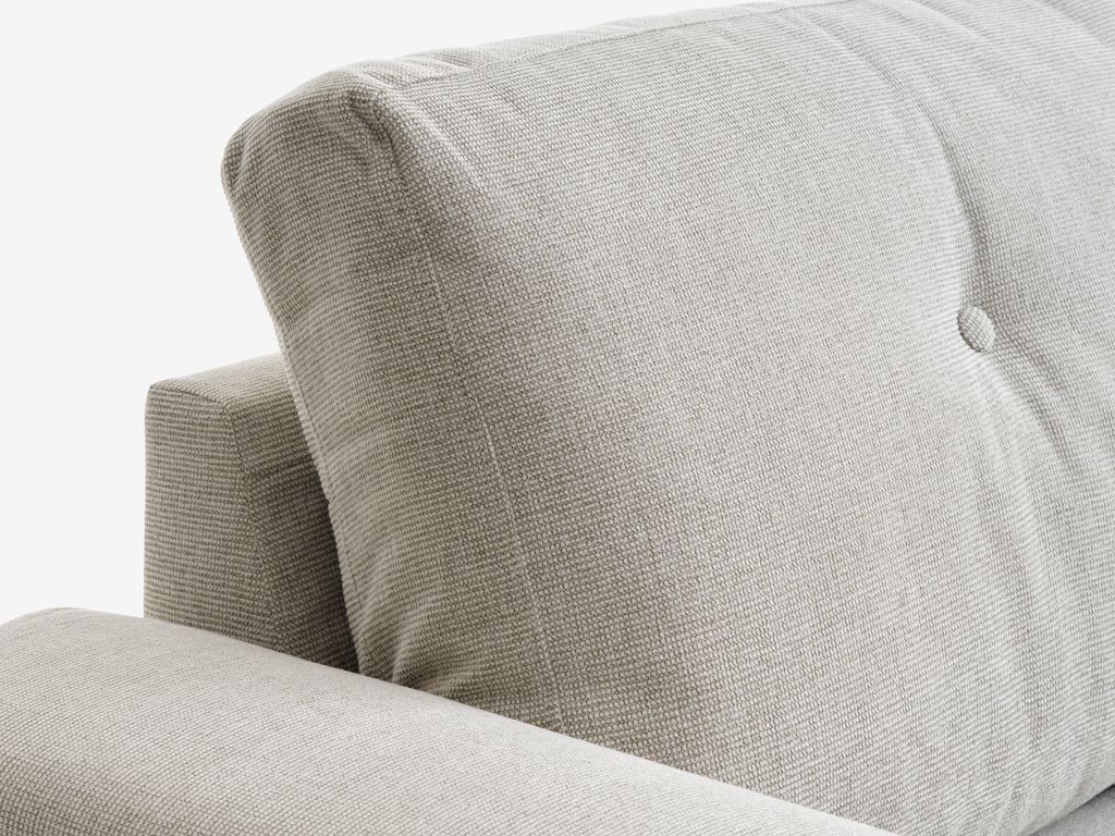 Sofa bed chaise longue VEJLBY light sand fabric