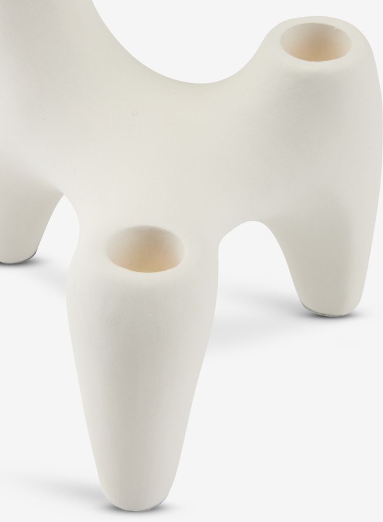 Candle holder VIGNIR W13xL16xH15cm off white