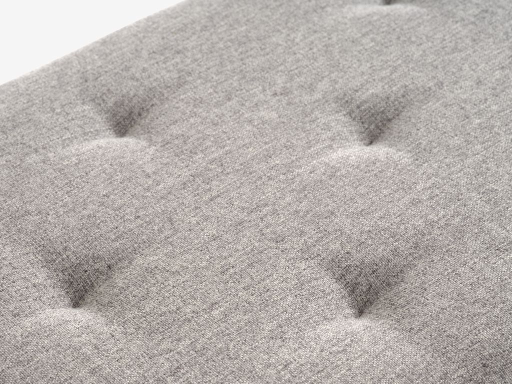 Bench BADSTED w/storage light grey fabric/oak colour