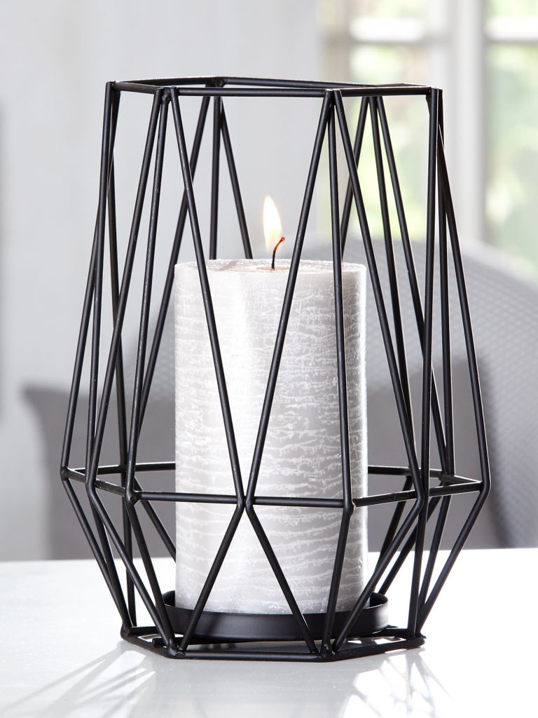 Candle holder NORDIC D16xH19cm black