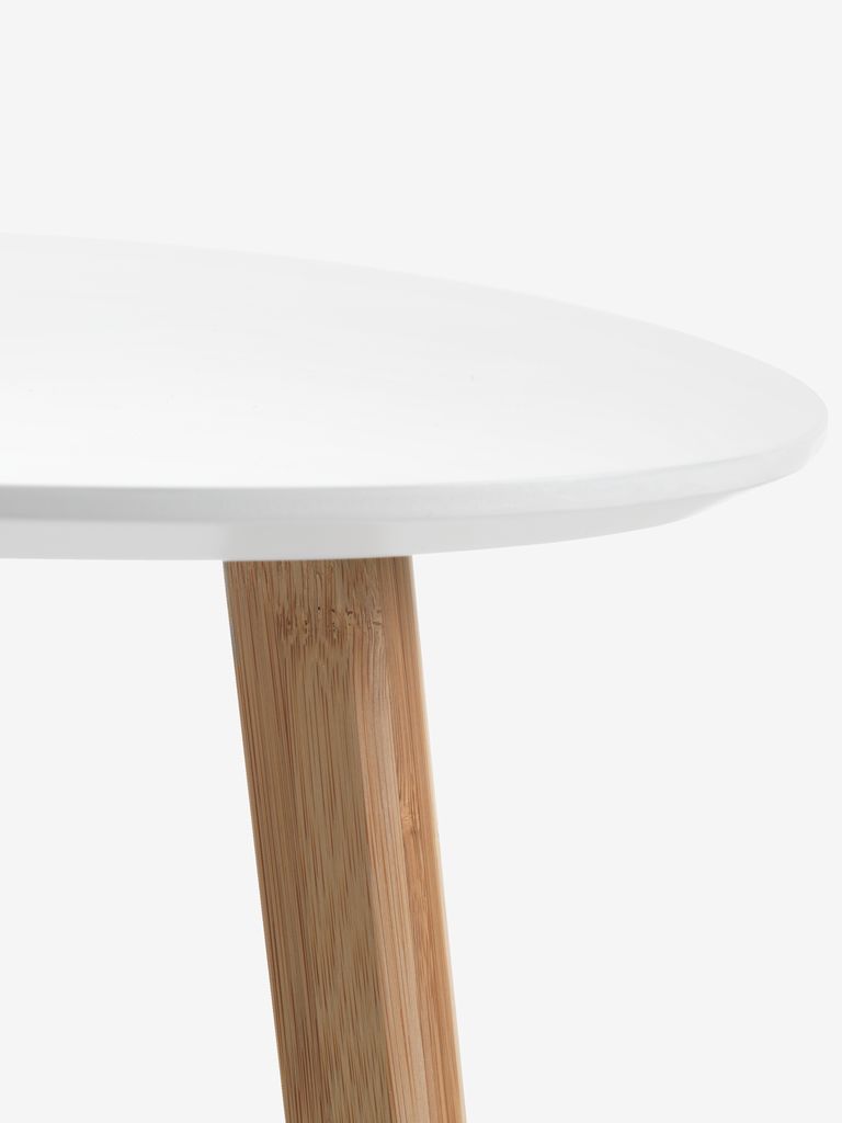 End table TAPS 55x55 white/bamboo