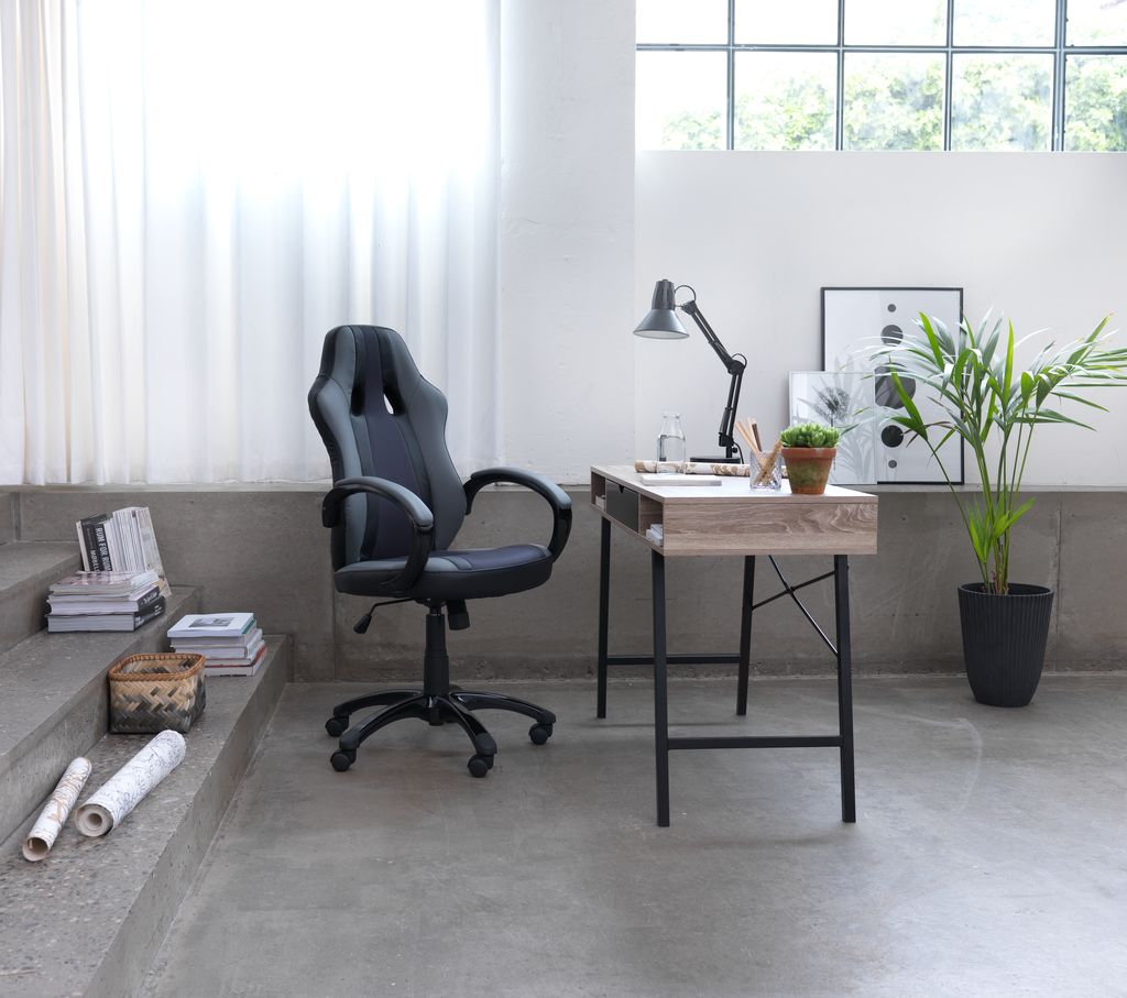Desk ABBETVED 48x120 oak/black