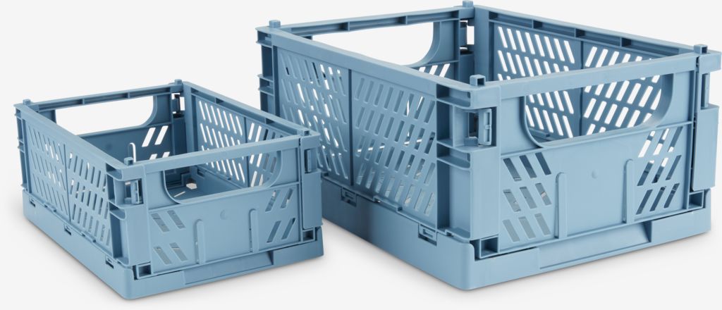 Basket MILAS W16xL25xH10 foldable blue