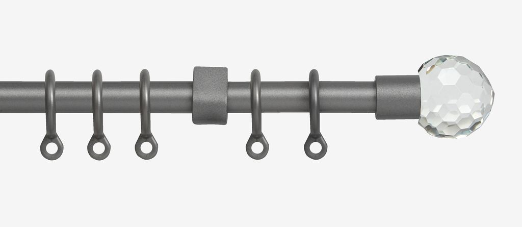 Curtain pole BALL 120-210cm grey