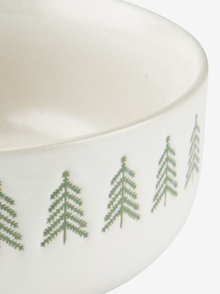 Bowl FREKI D16xH6cm stoneware white and green