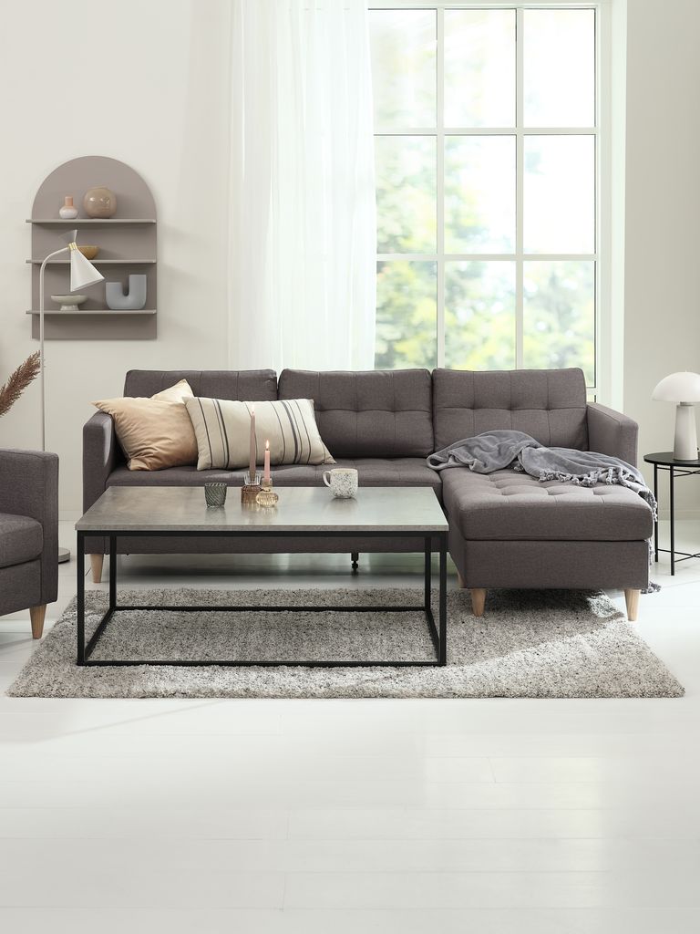 Coffee table DOKKEDAL 75x115 concrete color