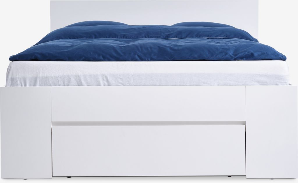 Bed frame LIMFJORDEN 3 drawers Double white