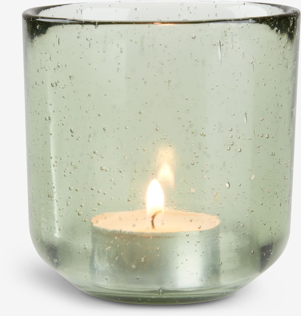 Tealight holder ASLAK D8xH8cm green