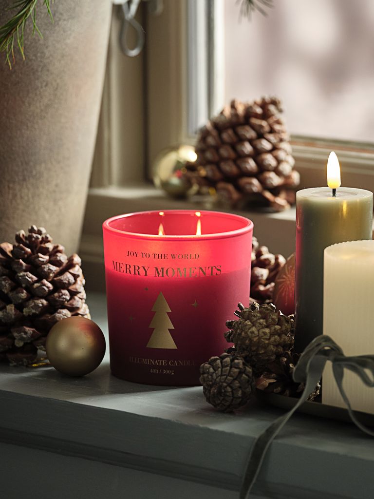 Candle PERLEMOR D10xH10cm red