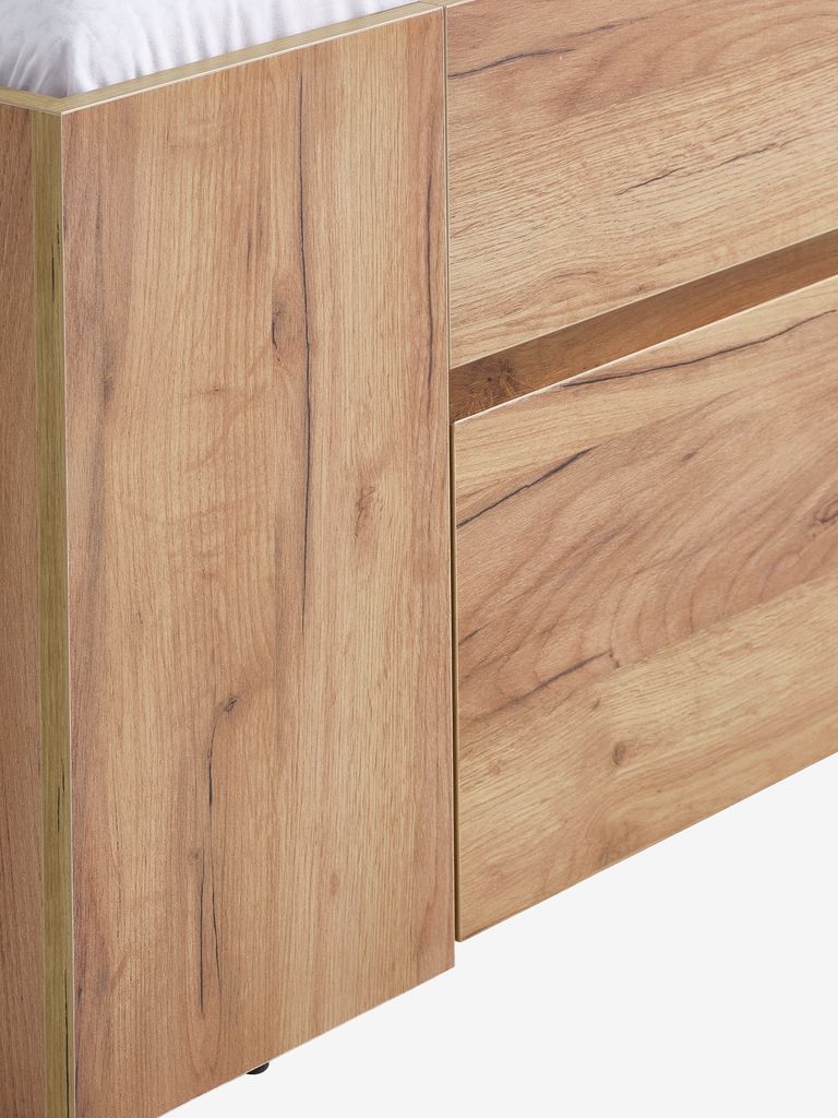 Bed frame LIMFJORDEN 3 draw. Double natural oak colour