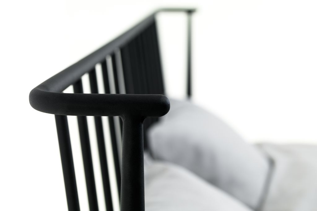 Bed frame ABILDRO Euro double black