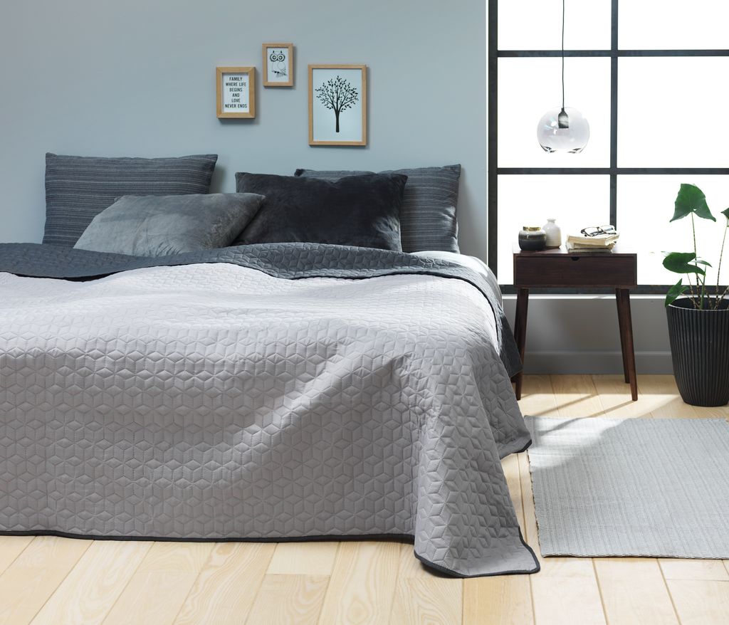 Bedspread ROSENTRE 160x220 grey