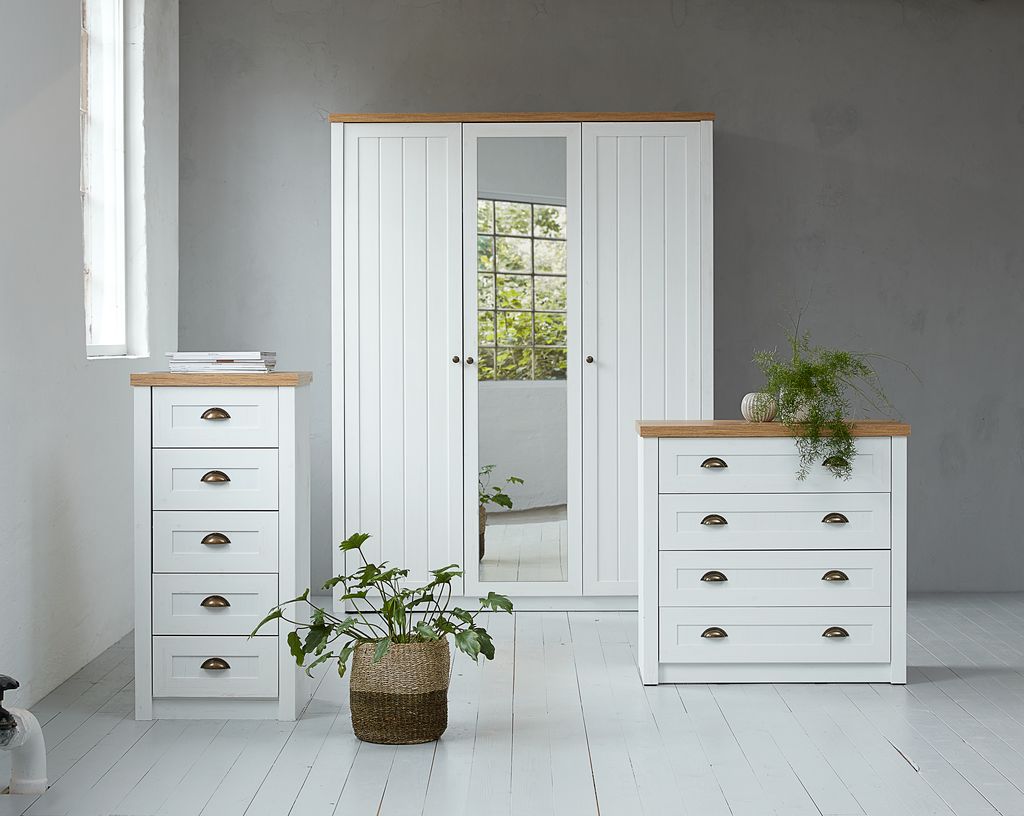 Wardrobe MARKSKEL 212x210 white/oak colour