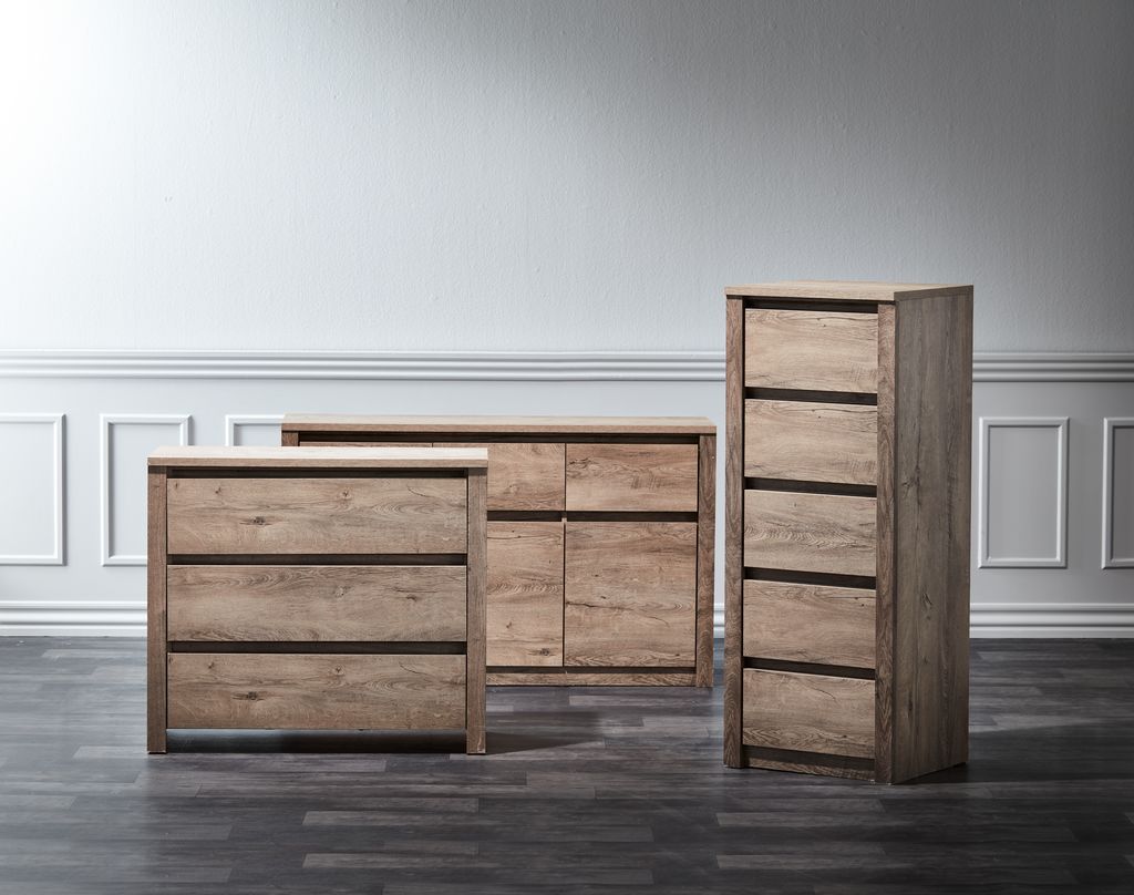 Sideboard VEDDE 3 doors 3 drawers wild oak