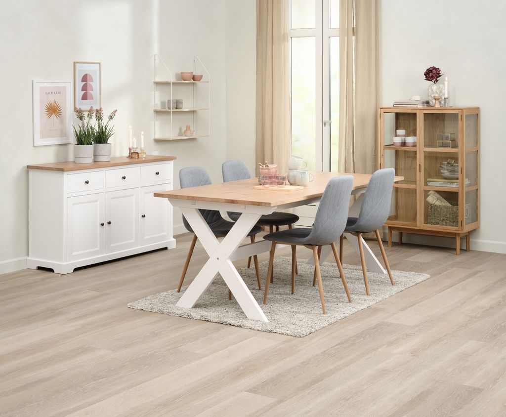 Sideboard VISLINGE 3 doors 3 drawers natural/white