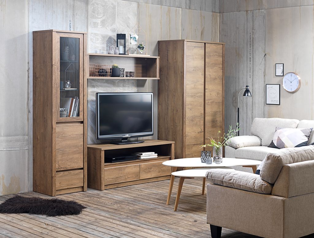TV bench VEDDE wild oak