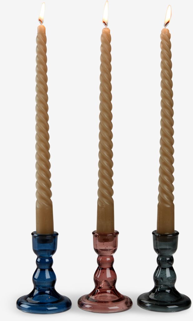 Candle BALDUR H25cm khaki pack of 4