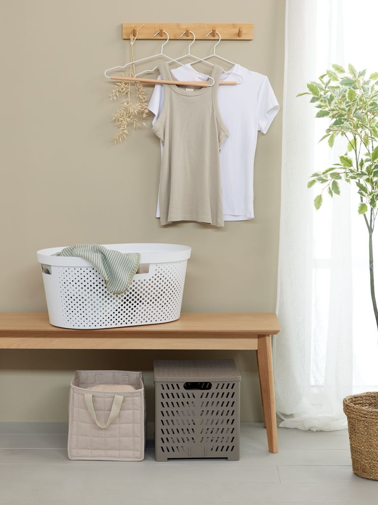 Basket MILAS W28xL30xH30cm foldable grey w/lid