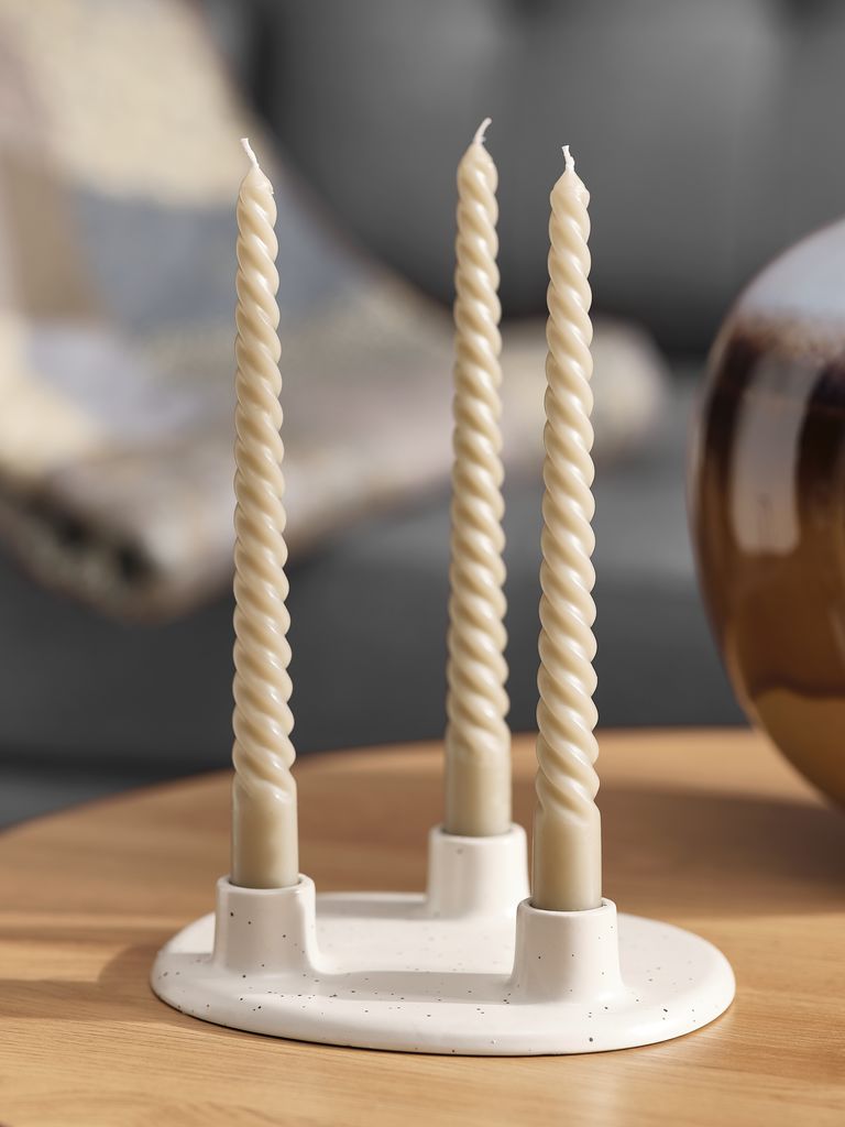 Candle BALDUR H25cm khaki pack of 4