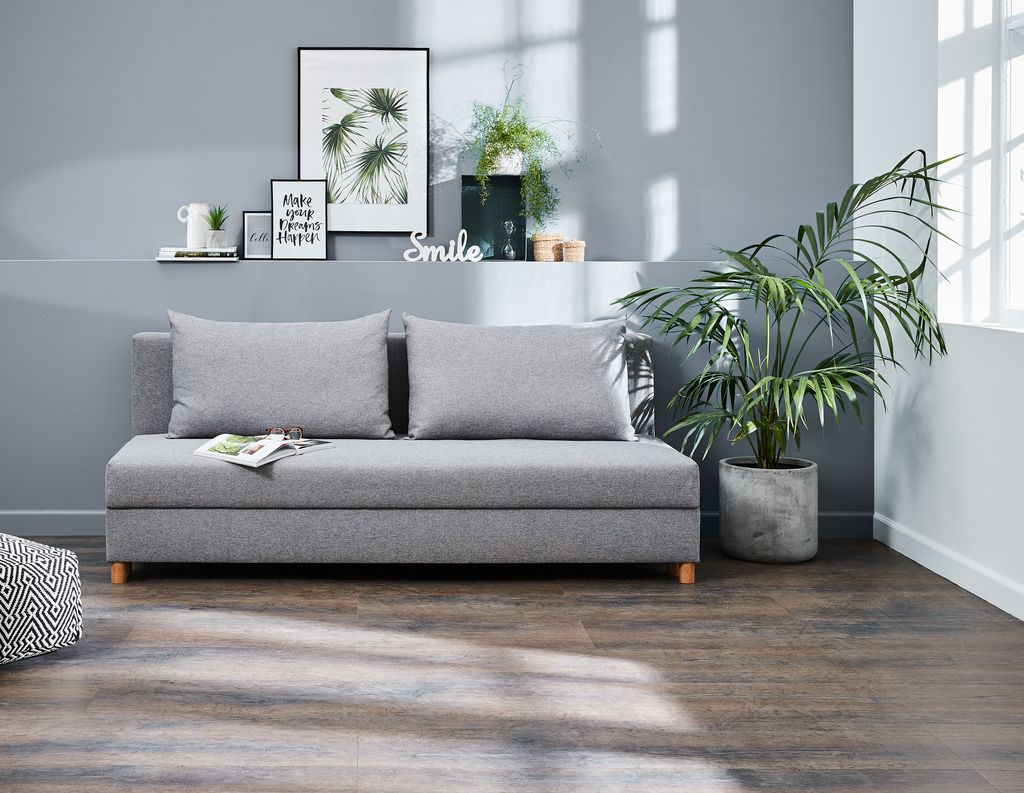 Sofa bed NORSMINDE light grey fabic