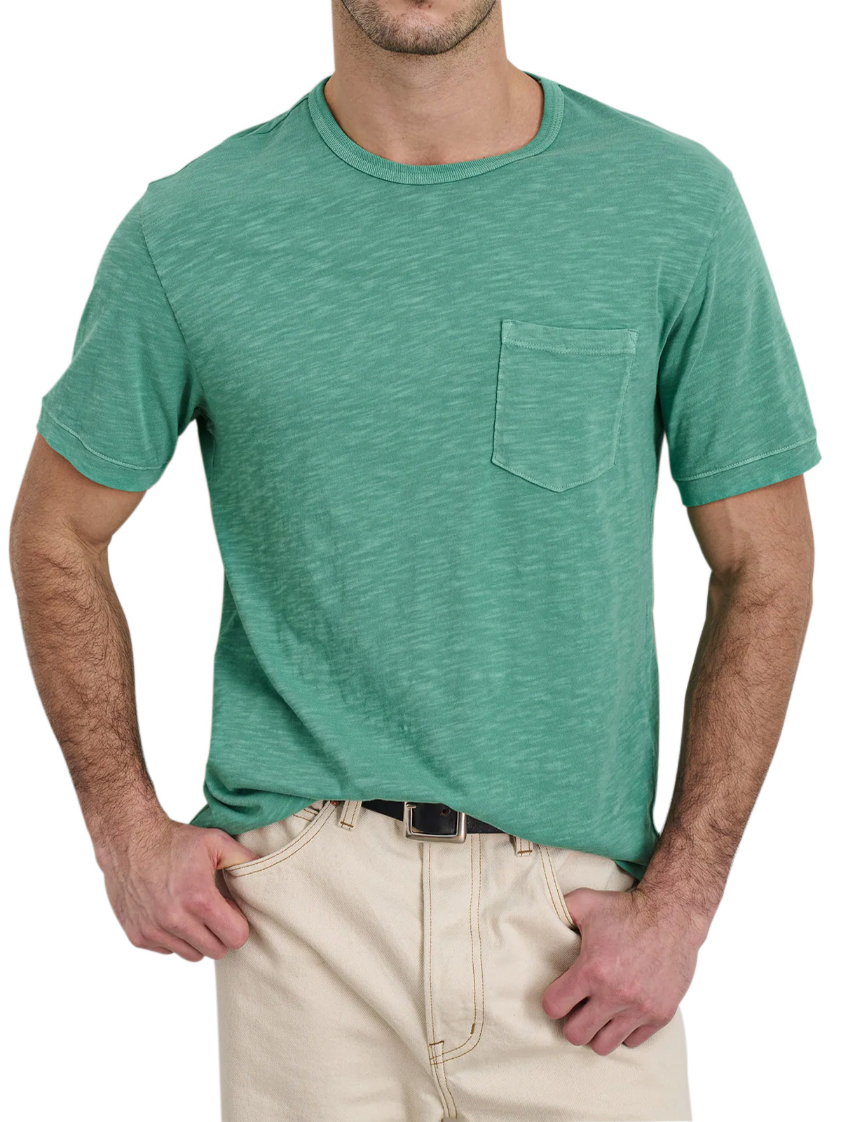 Men's Daily Solid Color Loose And Comfortable Pocket Short-sleeved T-shirt
