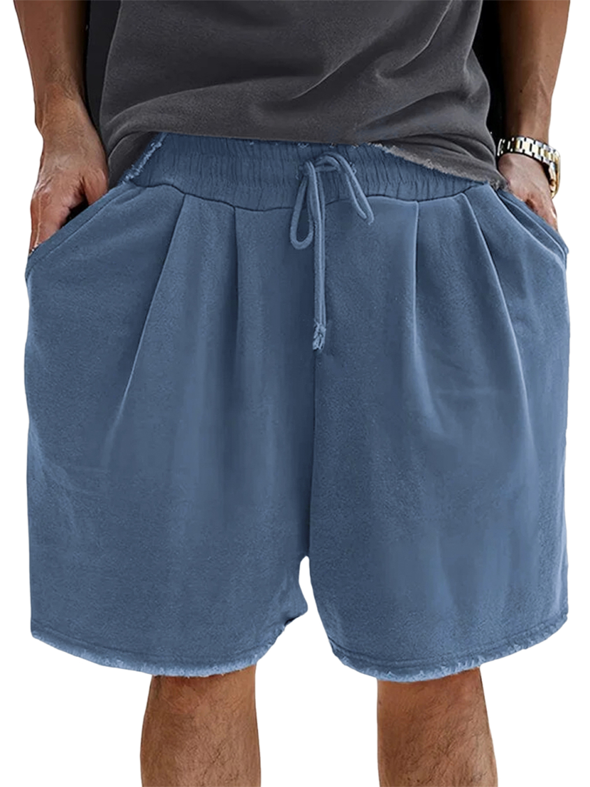 Men's Loose Cotton Vintage Pleated Lace-Up Sports Casual Daily Shorts