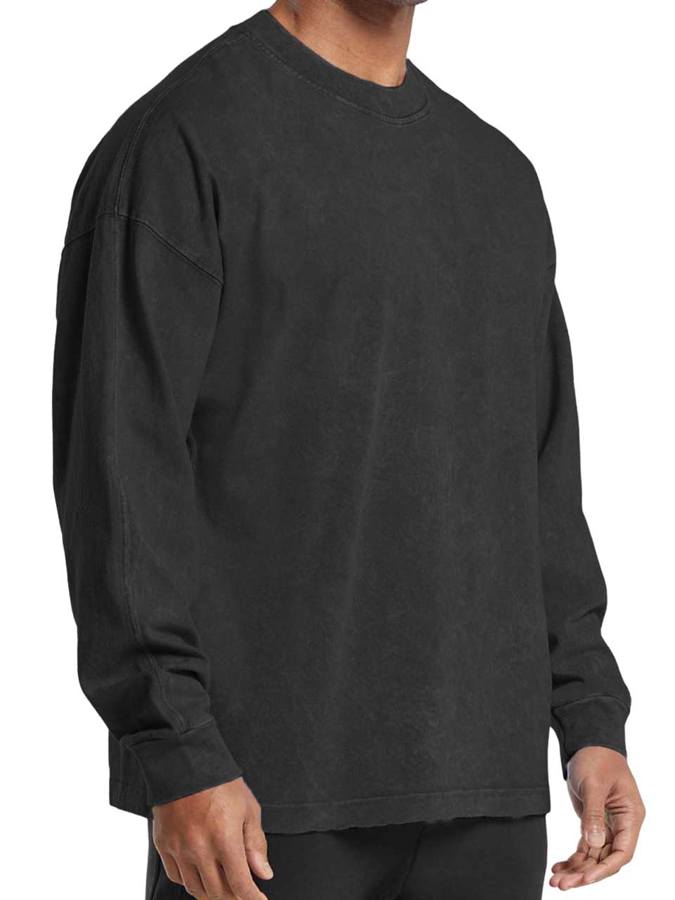 Men's Vintage Distressed Washed Long Sleeve Casual T-Shirt