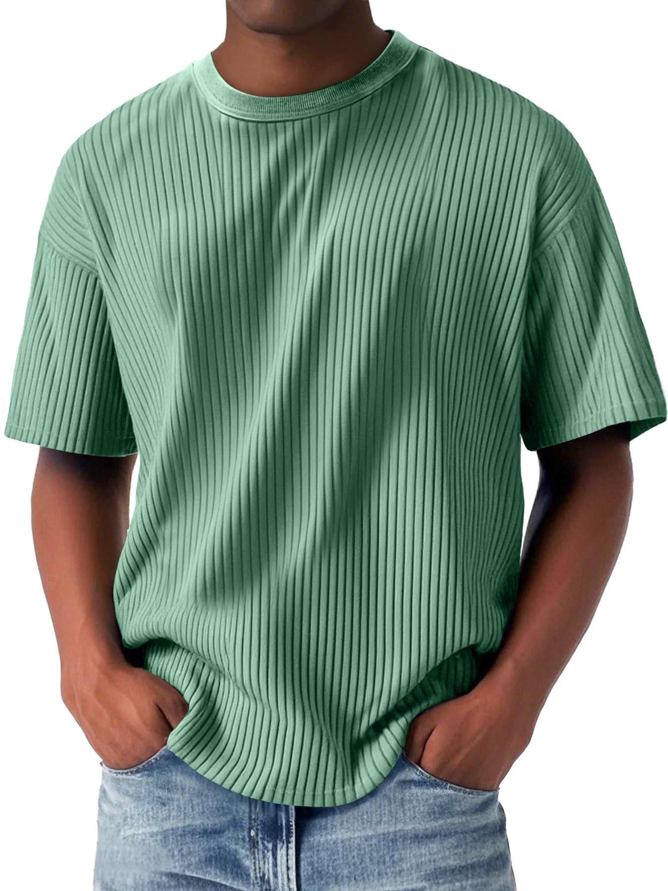 Men's Daily Casual Round Neck Solid Color Short-sleeved T-shirt