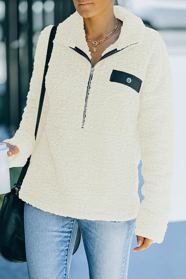 Faux Fleece Zipper Hoodie