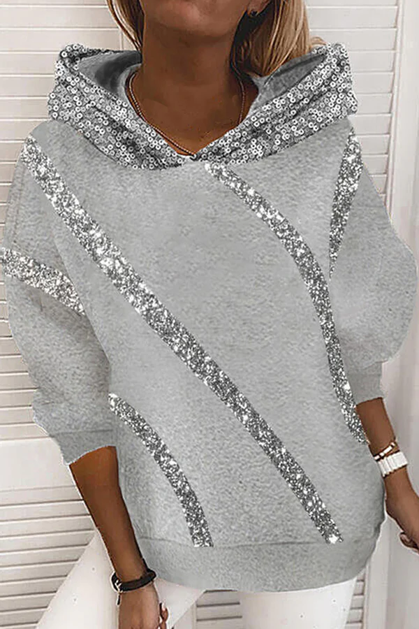 Shiny Striped Hoodie