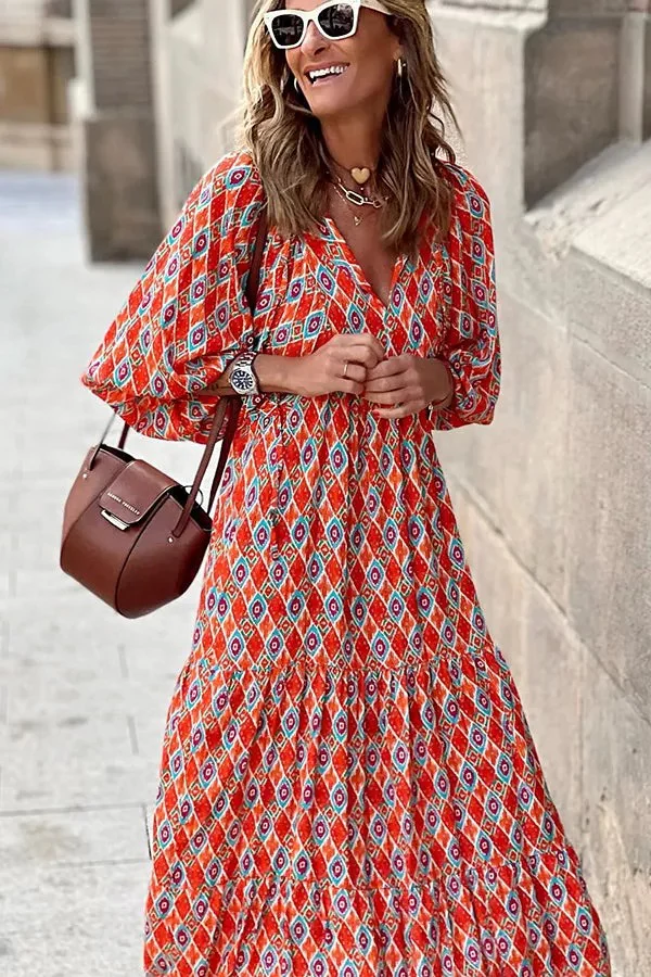 Printed Relaxed Midi Dress