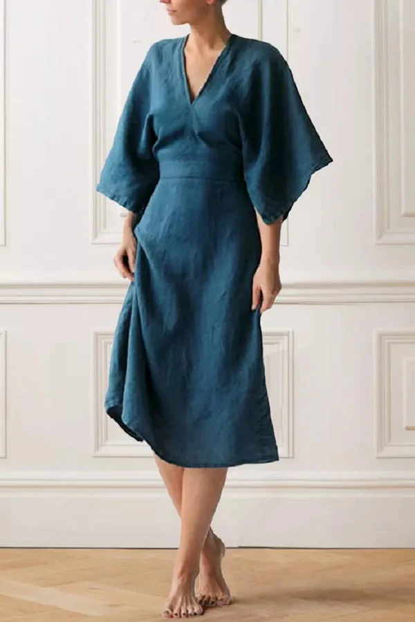 Linen Casual Midi Dress