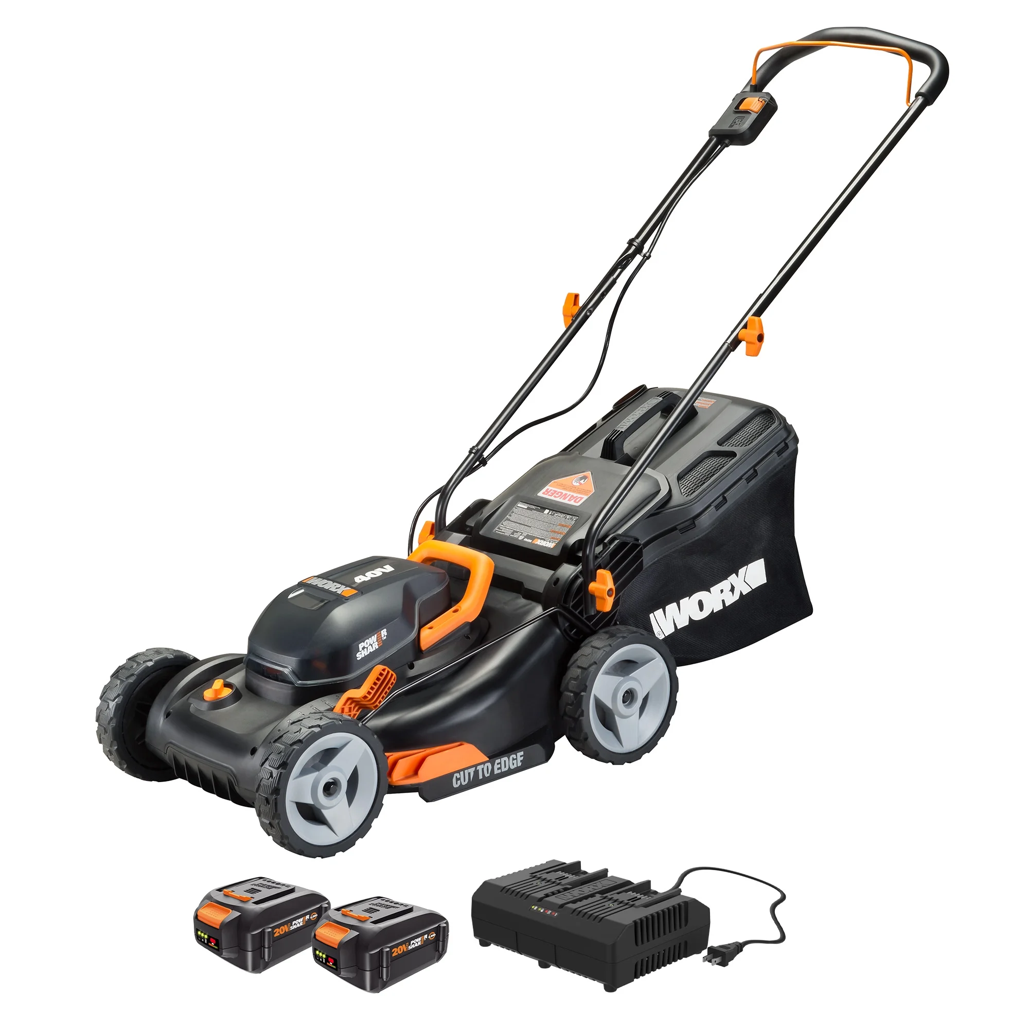Worx WG743 40V Power Share 4.0Ah 16" Cordless Lawn Mower (Battery