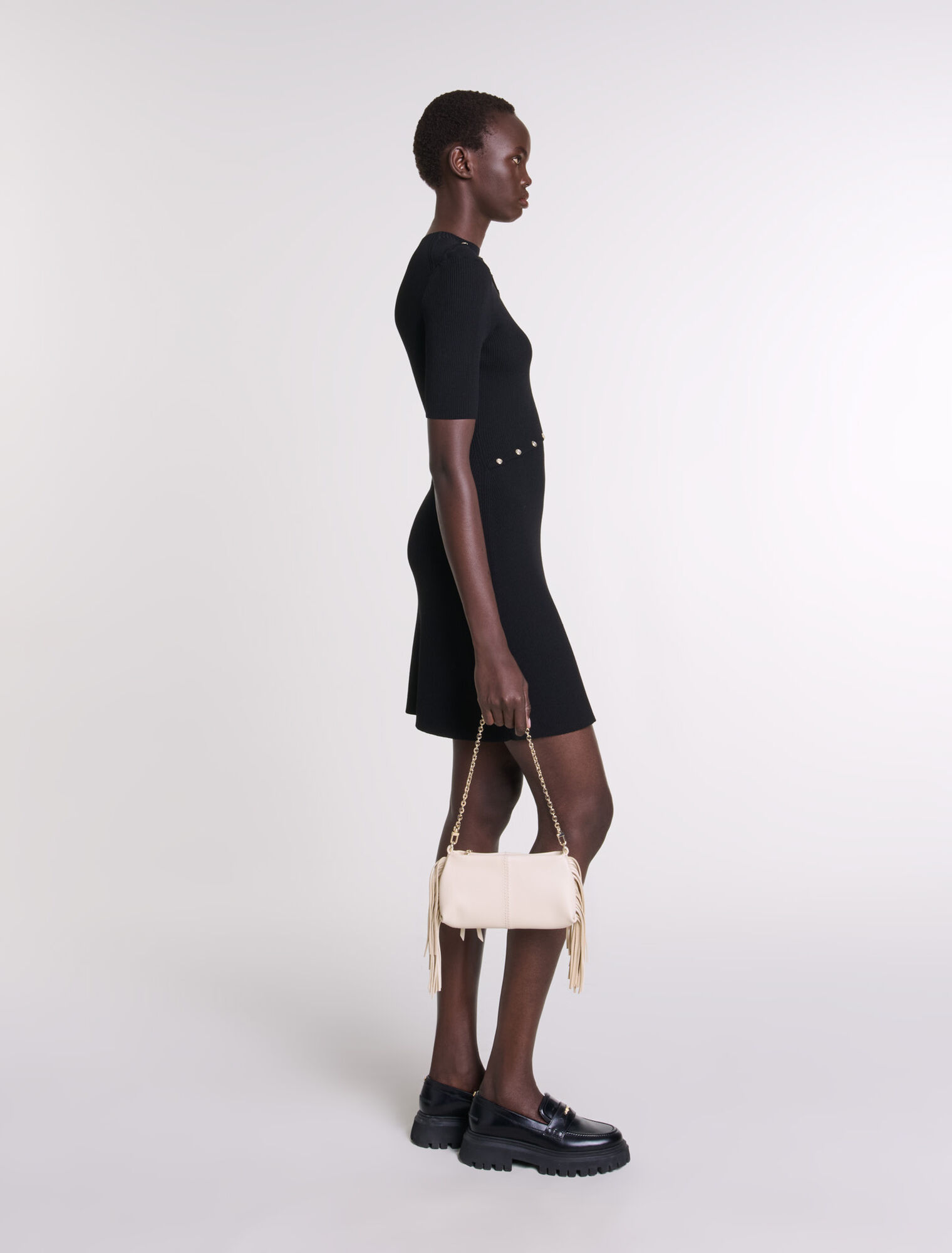 Dress in ribbed knit