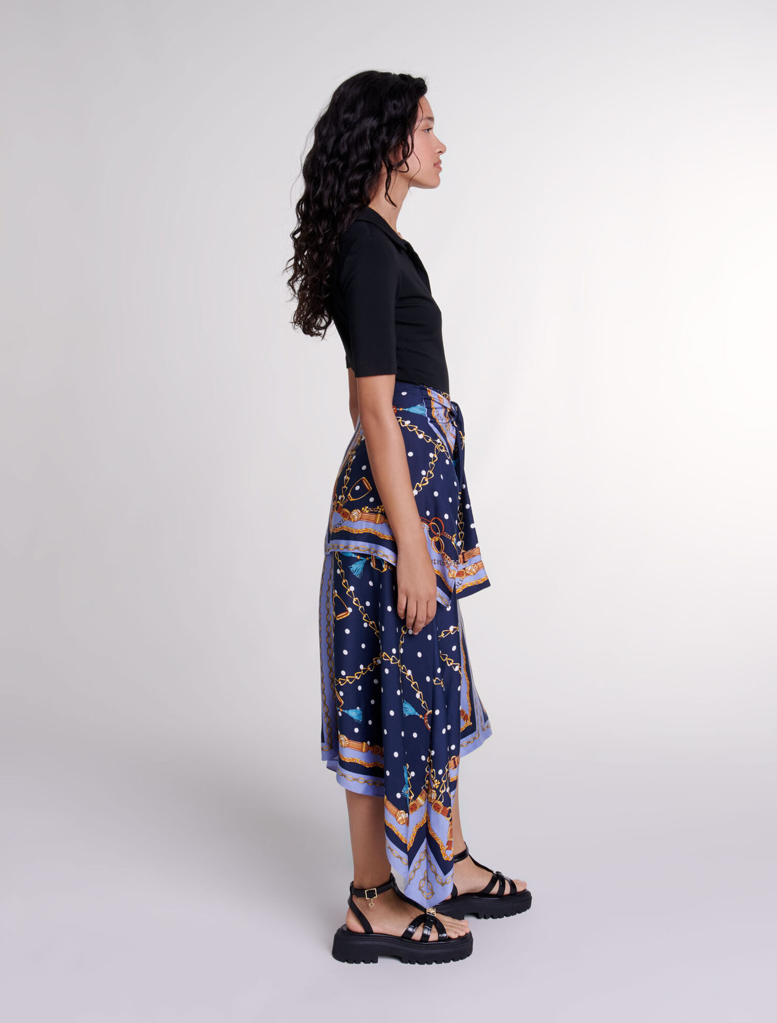 Illusion effect patterned dress