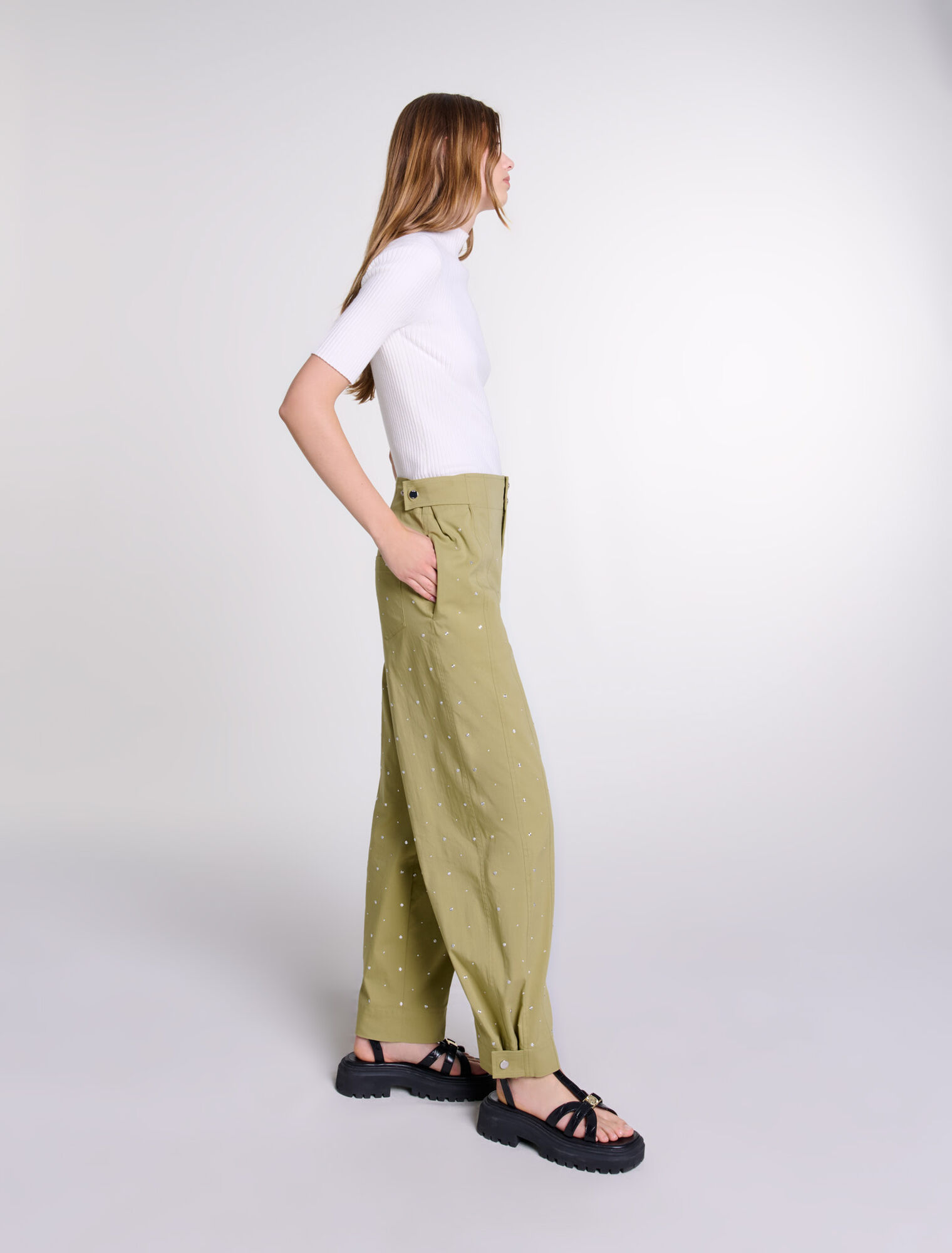 Cotton and silk ribbed top