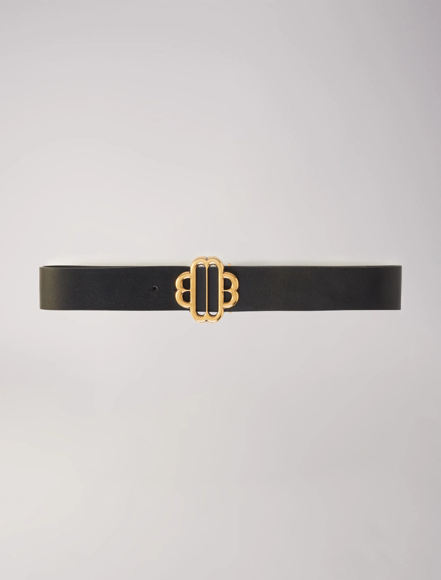 Leather belt with Clover logo