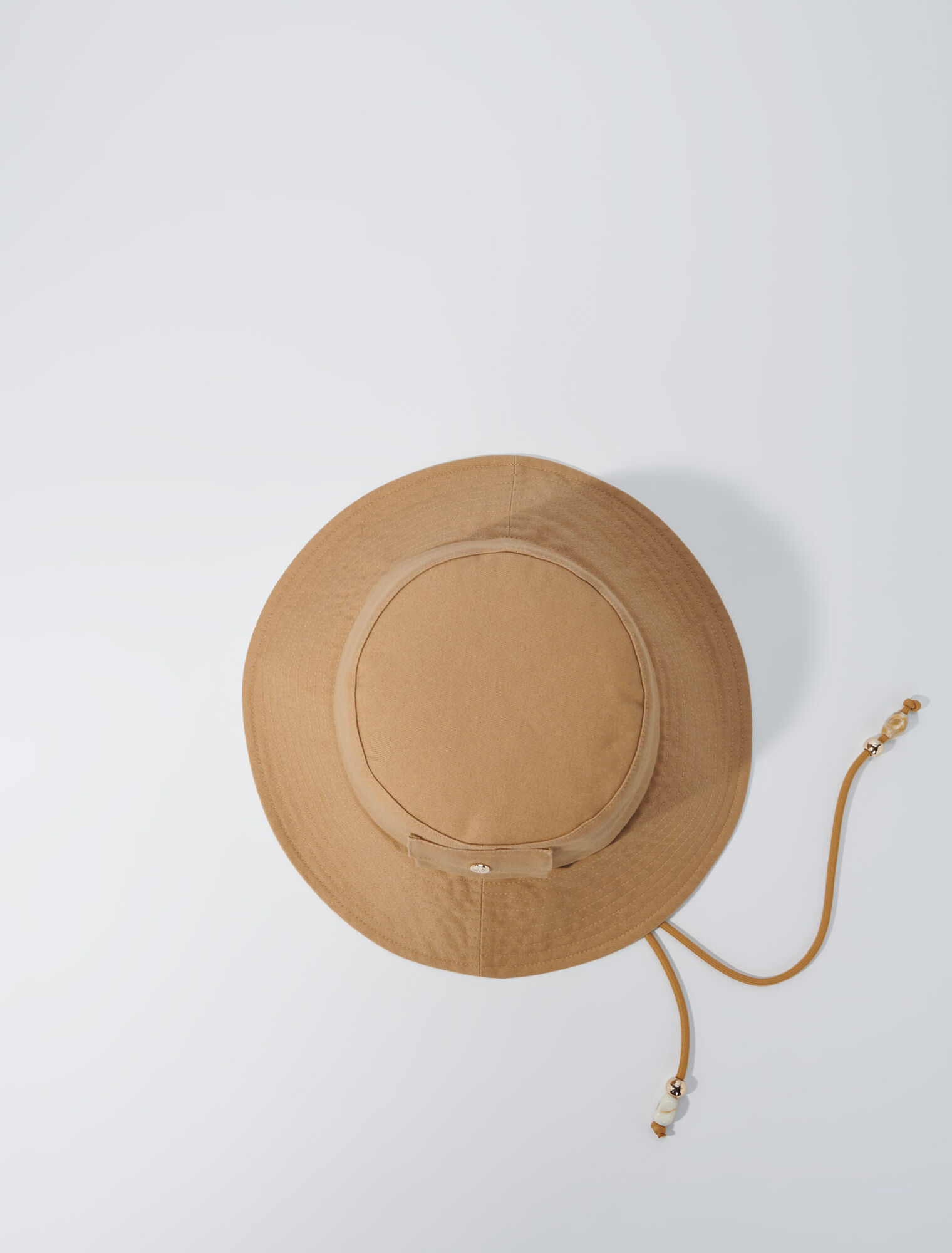 Beaded drawstring bucket hat