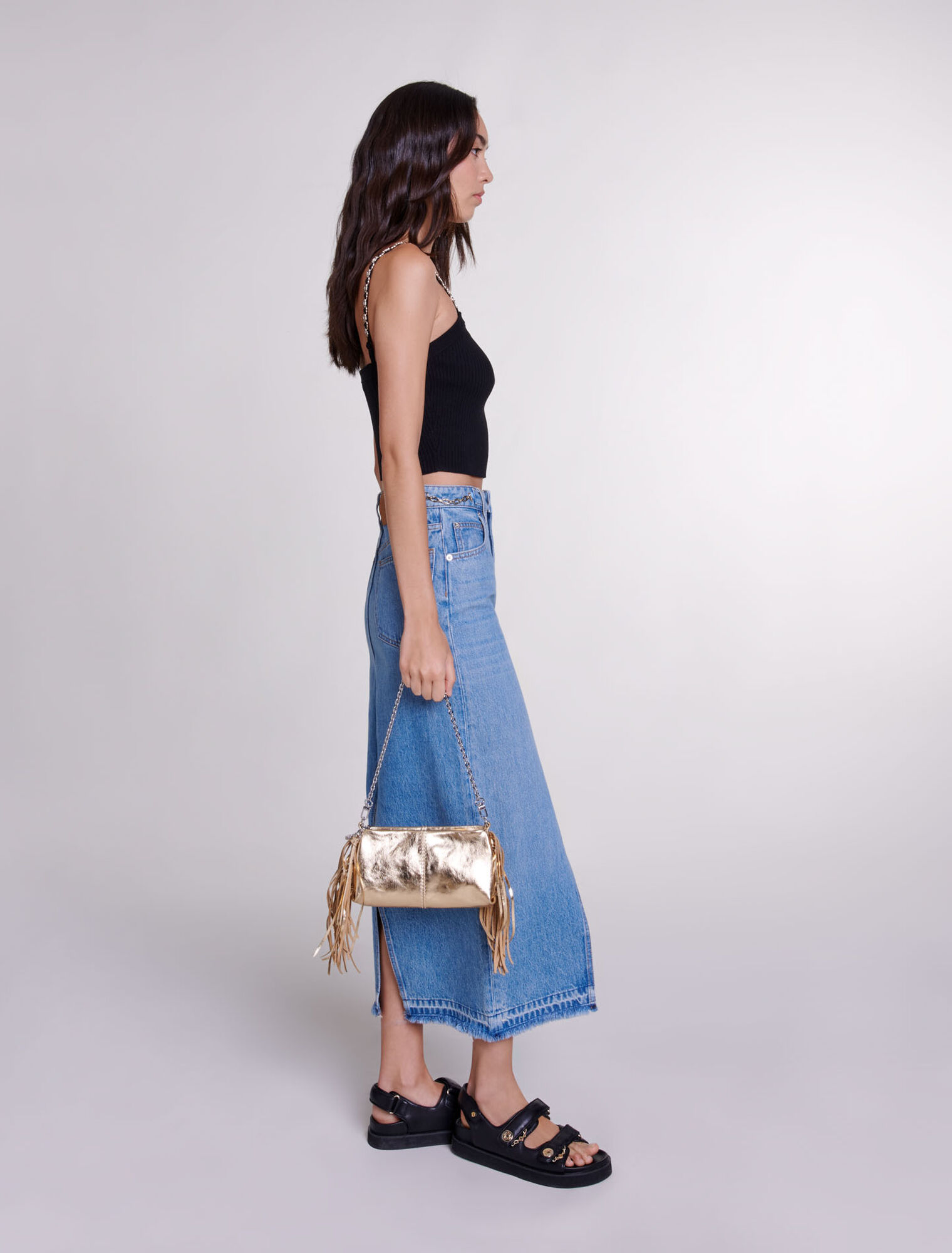 Crop top with removable straps