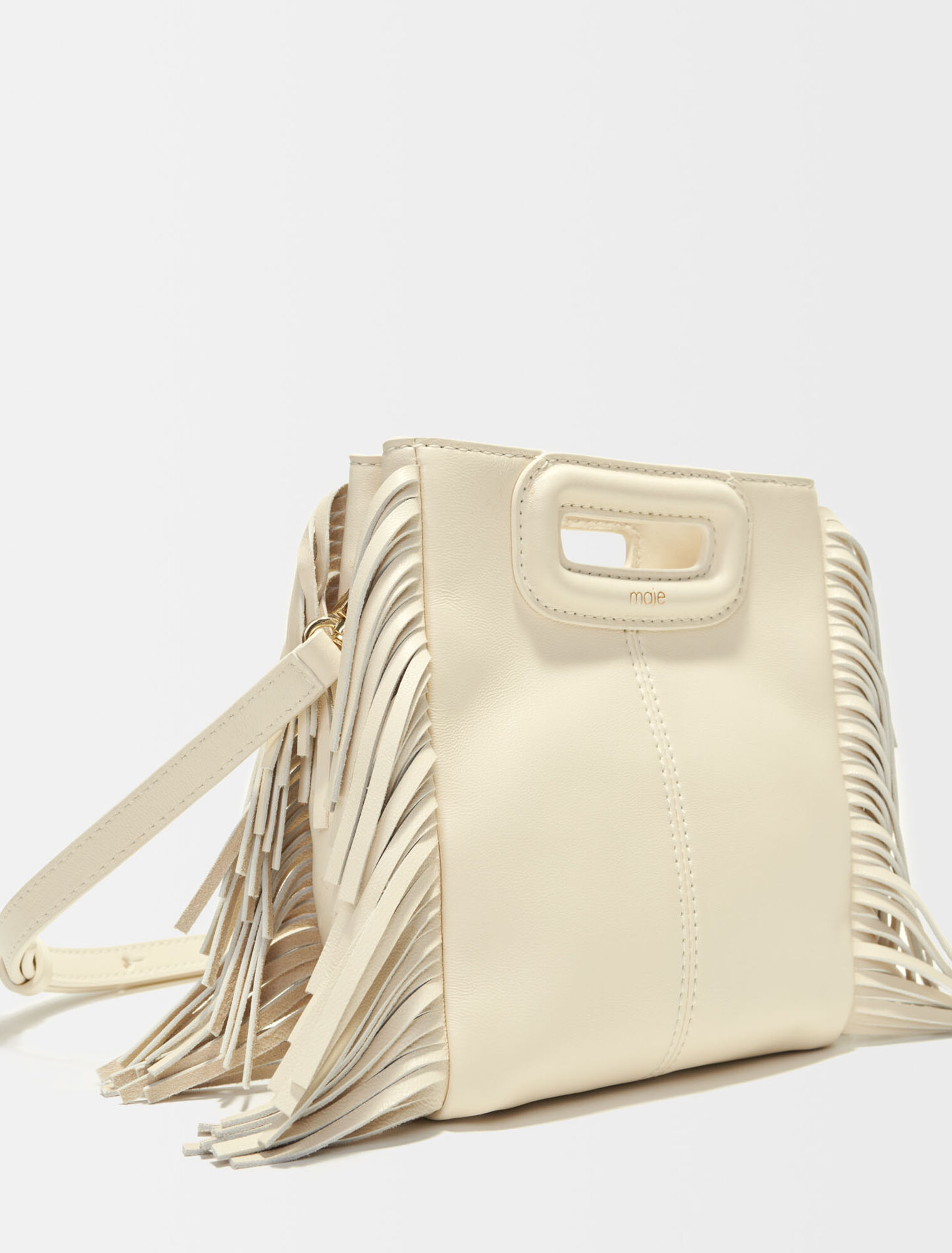 Leather mini M bag with chain