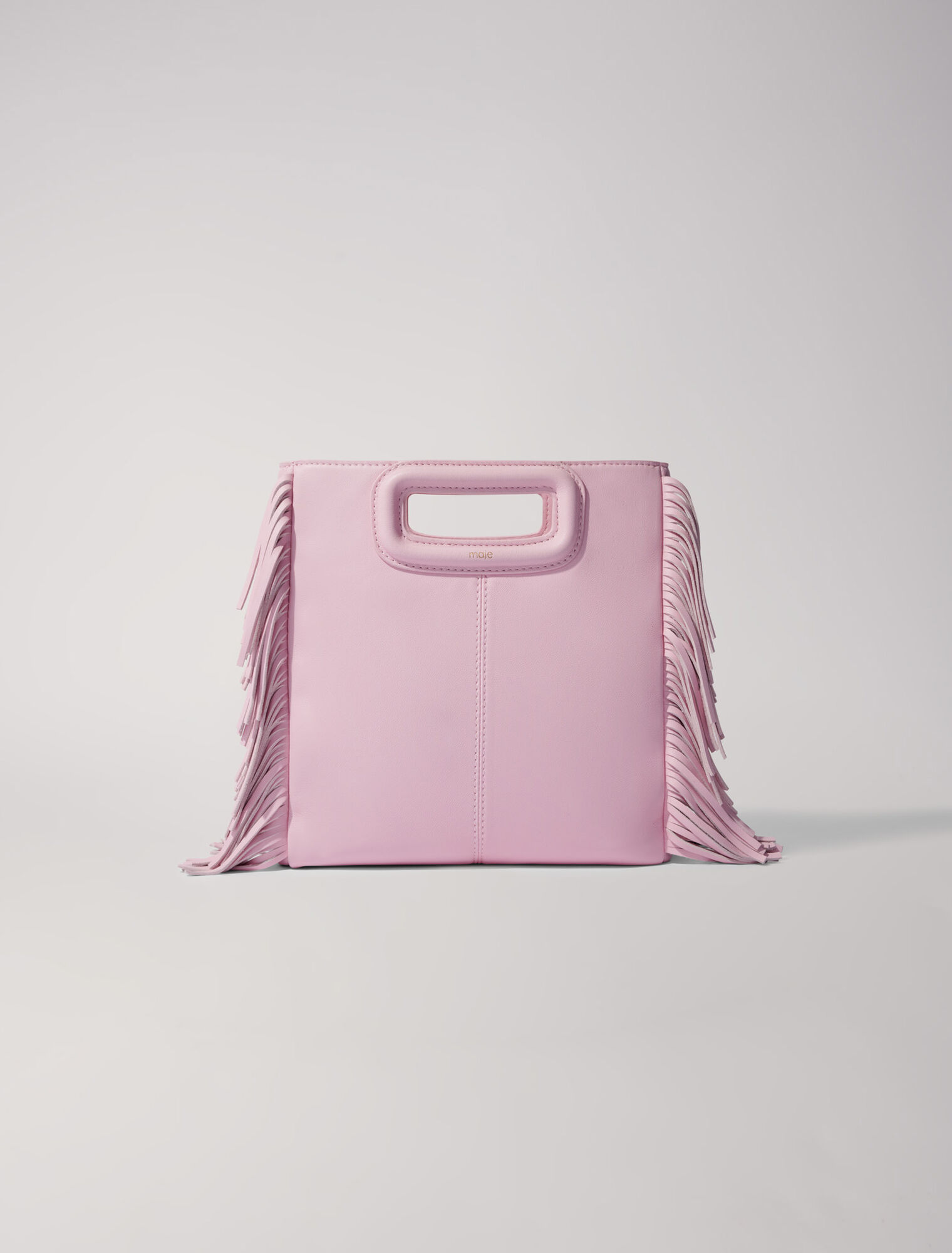 Smooth leather M bag with fringing