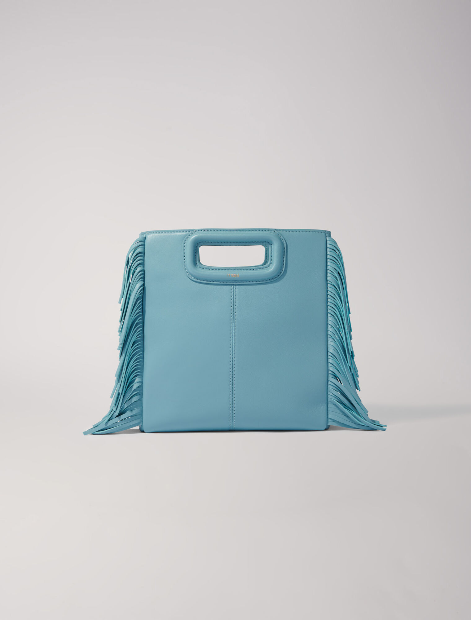 Smooth leather M bag with fringing