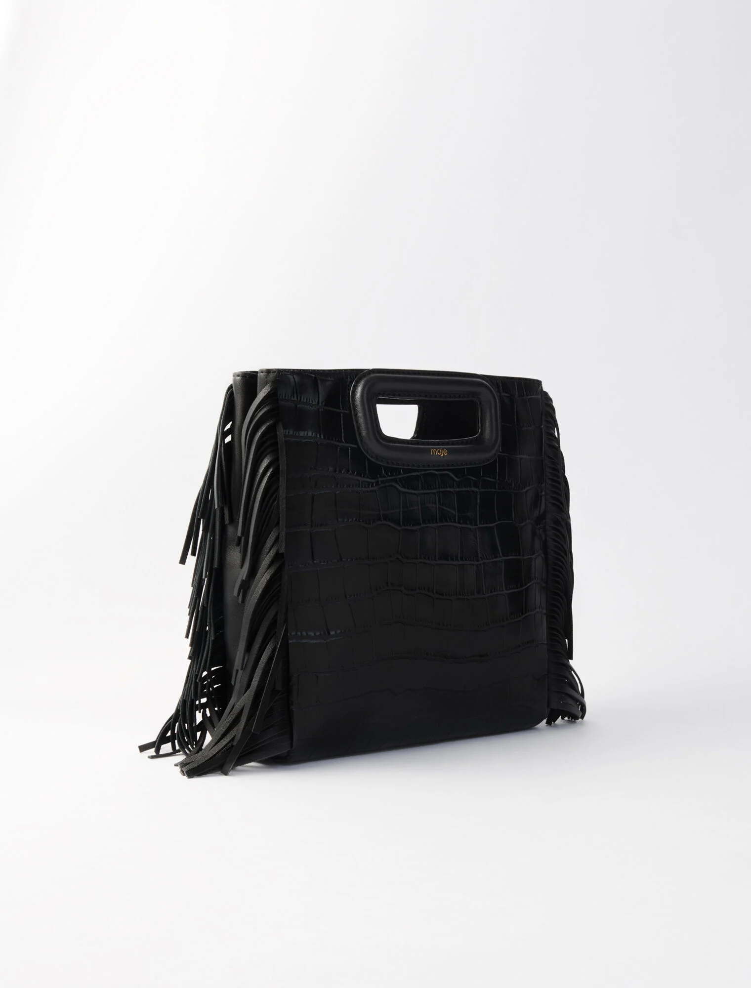M bag in crocodile-effect leather